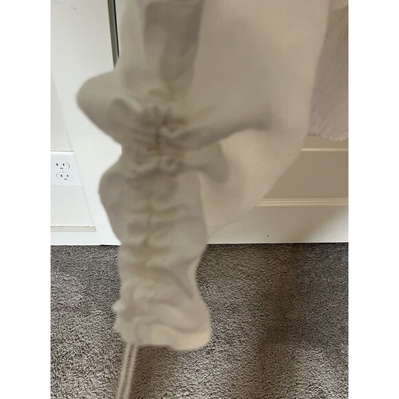 Grizas Linen Dress Size S Button Front Lagenlook Minimalist Ruched Bubble Pocket - Picture 11 of 12